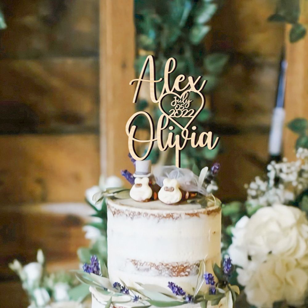 Wedding Supply Rentals - Adornos de tarta personalizados para boda