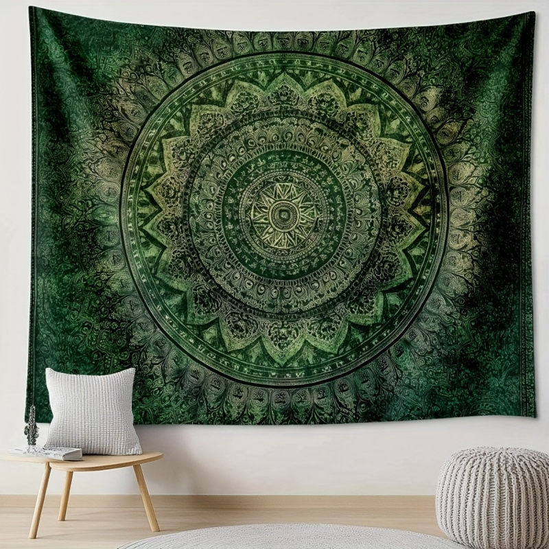 Wedding Sutra - VIKAMA Tapiz Floral Mandala Verde Bohemio,