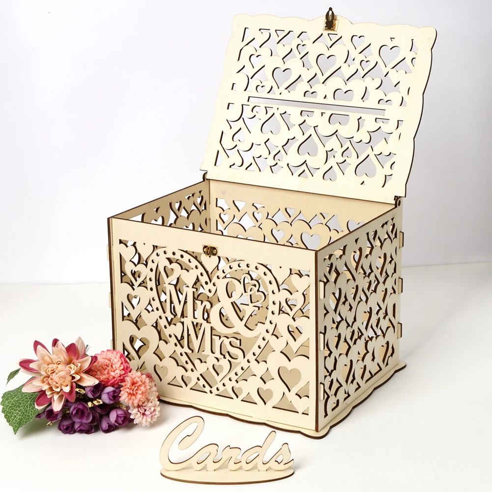 Caja de madera para tarjetas d - Wedding Sutra reseña y precio