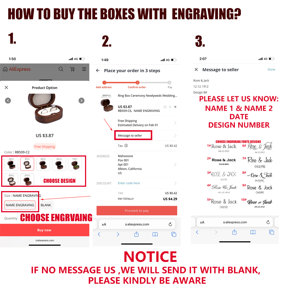 Caja de anillo de boda de made - Wedding Ceremony Supply reseña y precio