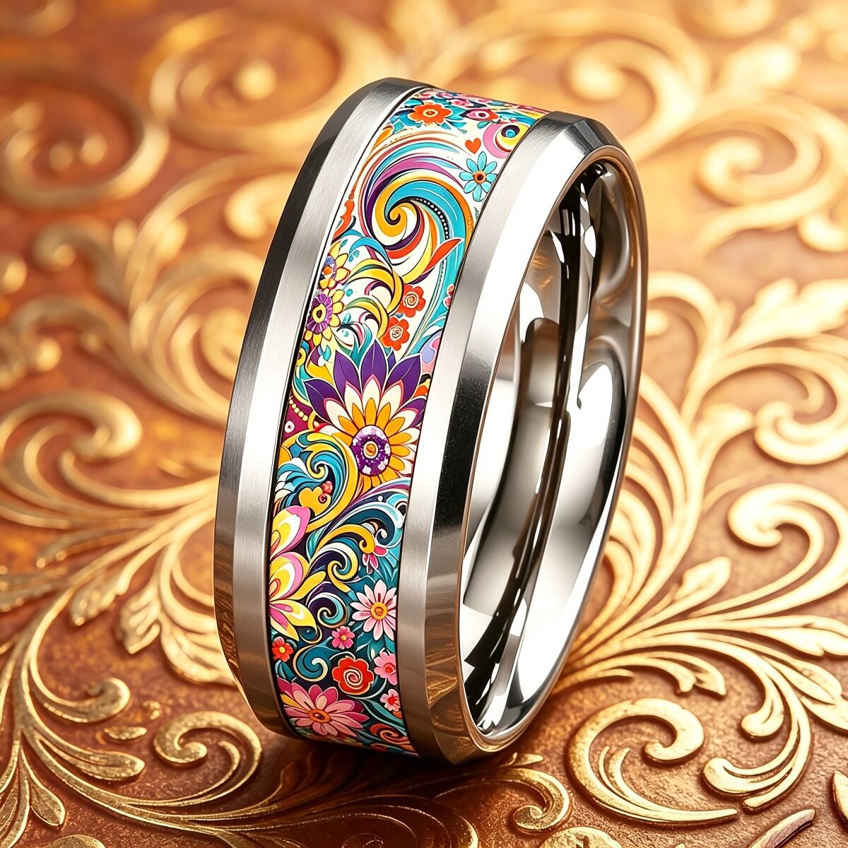 Anillo bohemio colorido con di - Wedding Sutra reseña y precio
